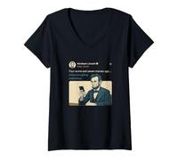 Donna Meme di storia divertente del presidente Abraham Lincoln Maglietta con Collo a V