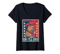 Donna Meme Divertente Capibara Devo Dire Cose strane o morirò Maglietta con Collo a V