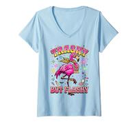 Donna Meme Flamingo Diva scadente ma appariscente Maglietta con Collo a V