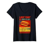 Donna Meme Hotdog I Got That Dog In Me Hot Dogs Combo Maglietta con Collo a V