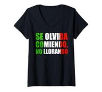 Donna Meme México Saying Souvenir Slang Words Sarcastic Quote Maglietta con Collo a V