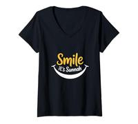 Donna Meme Smile It's Sunnah Come Una delle Citazioni di Smile Is Sunnah Maglietta con Collo a V