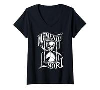 Donna Memento Mori Memento Vivere Maglietta con Collo a V