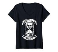 Donna Memento Mori Memento Vivere Maglietta con Collo a V