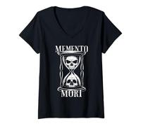 Donna Memento Mori Memento Vivere Maglietta con Collo a V