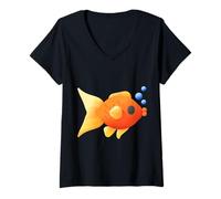 Donna Memoria del Pesce Rosso - Ricordare a Breve Termine - Dimentica Maglietta con Collo a V