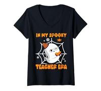 Donna Men And Women in My Spooky Teacher Era Costume Halloween Maglietta con Collo a V