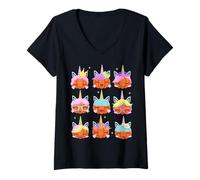 Donna Men Women Kids Parties Pumpkin Unicorn Boo Spooky Halloween Maglietta con Collo a V