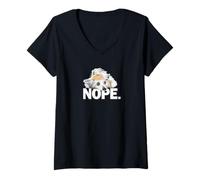Donna Mens & Womens Cute Nope Chinese Crested Lover Maglietta con Collo a V