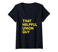 Donna Mens Womens That Helpful Union Guy Thug Union Rep Maglietta con Collo a V
