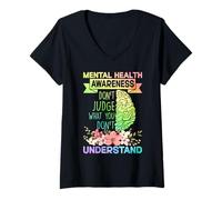 Donna Mental Health Awareness Dont Judge What You Don't Understand Maglietta con Collo a V