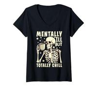 Donna Mentalmente malato ma totalmente freddo Maglietta con Collo a V