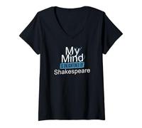 Donna Mente illuminato Shakespeare Mindfulness Slogan Maglietta con Collo a V