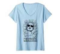 Donna Meowdusa Gatti Amante Gatto Medusa Donna Divertente Felino Pet Maglietta con Collo a V
