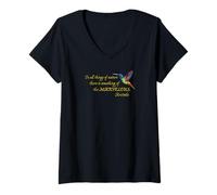 Donna Meraviglioso Colibrì Maglietta con Collo a V
