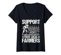 Donna Mercato degli agricoltori - Sostieni i tuoi agricoltori locali Maglietta con Collo a V
