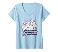Donna Merchandising Ufficiale Wild Manes | Serie Animata | WMCAB006 Maglietta con Collo a V