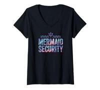 Donna Mermaid Security Maglietta con Collo a V