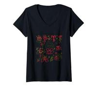 Donna Merry Christmas Icons Holiday Spirit Maglietta con Collo a V