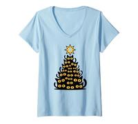Donna Merry Christmas Maglietta con Collo a V