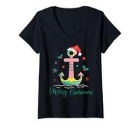 Donna Merry Cruisemas Cruising Christmas Cruise Uomini Donne Kid Xmas Maglietta con Collo a V