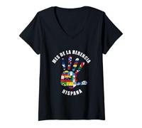 Donna MES de la Herencia Hispana Mese del Patrimonio ispanico Latino Maglietta con Collo a V
