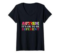 Donna Mese del Giorno della consapevolezza dell'autismo E' Giusto Maglietta con Collo a V