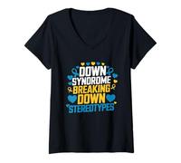 Donna Mese della sindrome di Down che abbattono gli stereotipi Maglietta con Collo a V