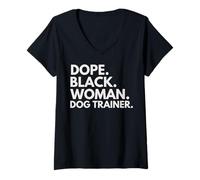 Donna Mese della Storia dei Neri potenziato da Dope Black Dog Trainer Maglietta con Collo a V