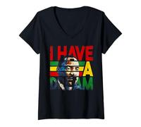 Donna Mese della Storia Nera Martin Have Dream Luther King Day Maglietta con Collo a V