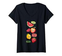 Donna Messaggi di frutta Mum You're One In A Melon Maglietta con Collo a V