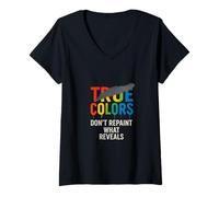 Donna Messaggio True Colors - Non Coprire la verità Maglietta con Collo a V