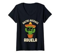 Donna Messicana Festa della Mamma Cinco de Mayo Nacho Average Abuela Donne Maglietta con Collo a V