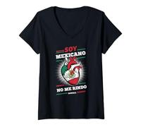 Donna MESSICANO DI SOIA, NO ME RINDO Maglietta con Collo a V