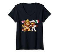 Donna Messico Bandiera britannica UK Gran Bretagna patrimonio Maglietta con Collo a V