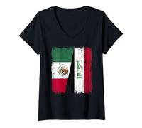Donna Messico Iraq Mezza Bandiera Messico Iraq Maglia Irachena Maglietta con Collo a V