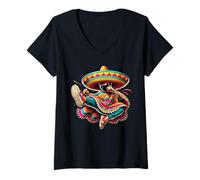 Donna Messico MMA Fighter Kick Maglietta con Collo a V