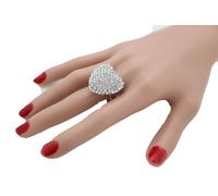 Donna Metallo Argento Anello Moda Gioielli Bling Cuore Amore Adorble Stile 7.5