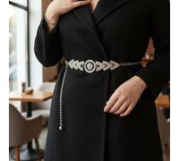 Donna Metallo Argento Arrowhead Moda Cintura Leone Testa Moneta Fascino ADATTO A
