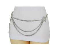 Donna Metallo Argento Catena Marvelous Speciale Moda Cintura Lato Leone Pendente