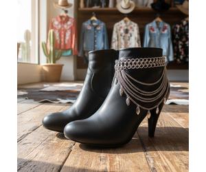 Donna Metallo Argento Catena Stivale Bracciale Cavigliera Scarpe Leaf, Onda 2PC