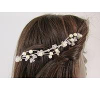 Donna Metallo Argento Testa Gioielli Sposa Bling Capelli Pin Imitazione Perle