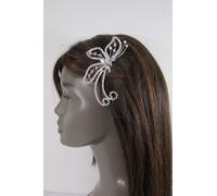 Donna Metallo Argento Testa Moda Gioielli Farfalla Capelli Pin Sposa Matrimonio