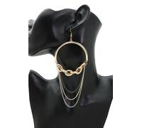 Donna Metallo Oro Argento Peltro Catena Maglie Moda Orecchini Set Cerchio