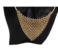 Donna Metallo Oro Girocollo Bavaglino Filo Moda Collana Bling Rete Statament
