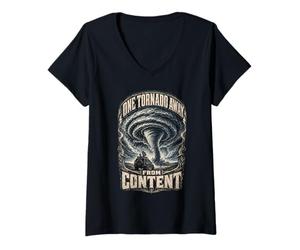 Donna Meteorologo Storm Chaser One Tornado Away from Content Maglietta con Collo a V