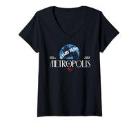 Donna Metropolis Daily Planet Globe Logo Superman Tributo Maglietta con Collo a V