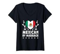 Donna Mexican by Marriage Mexican Wife Husband Mexico Flag Maglietta con Collo a V