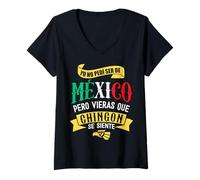 Donna Mexican Hispanic Siesta Pride México Eagle Emblem Patriotic Maglietta con Collo a V