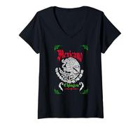 Donna Mexicano, Azteca, Chingon, Paisano, Patron, Chicano, Latino Maglietta con Collo a V